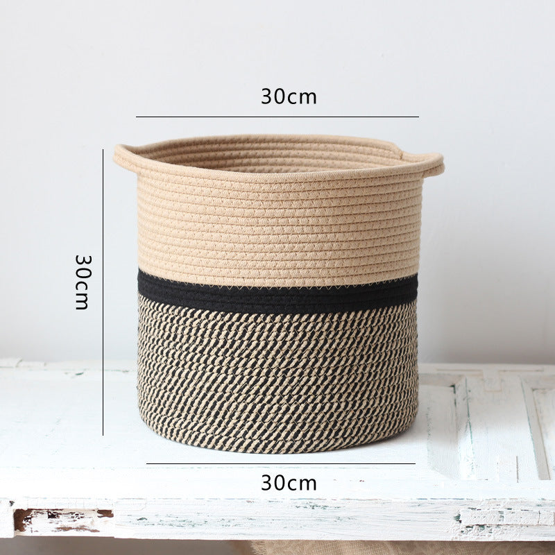 Handcrafted storage basket with handles