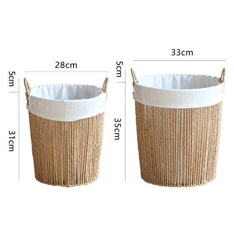 Storage basket with cotton lining