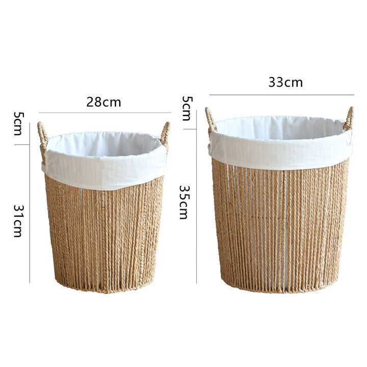 Storage basket with cotton lining