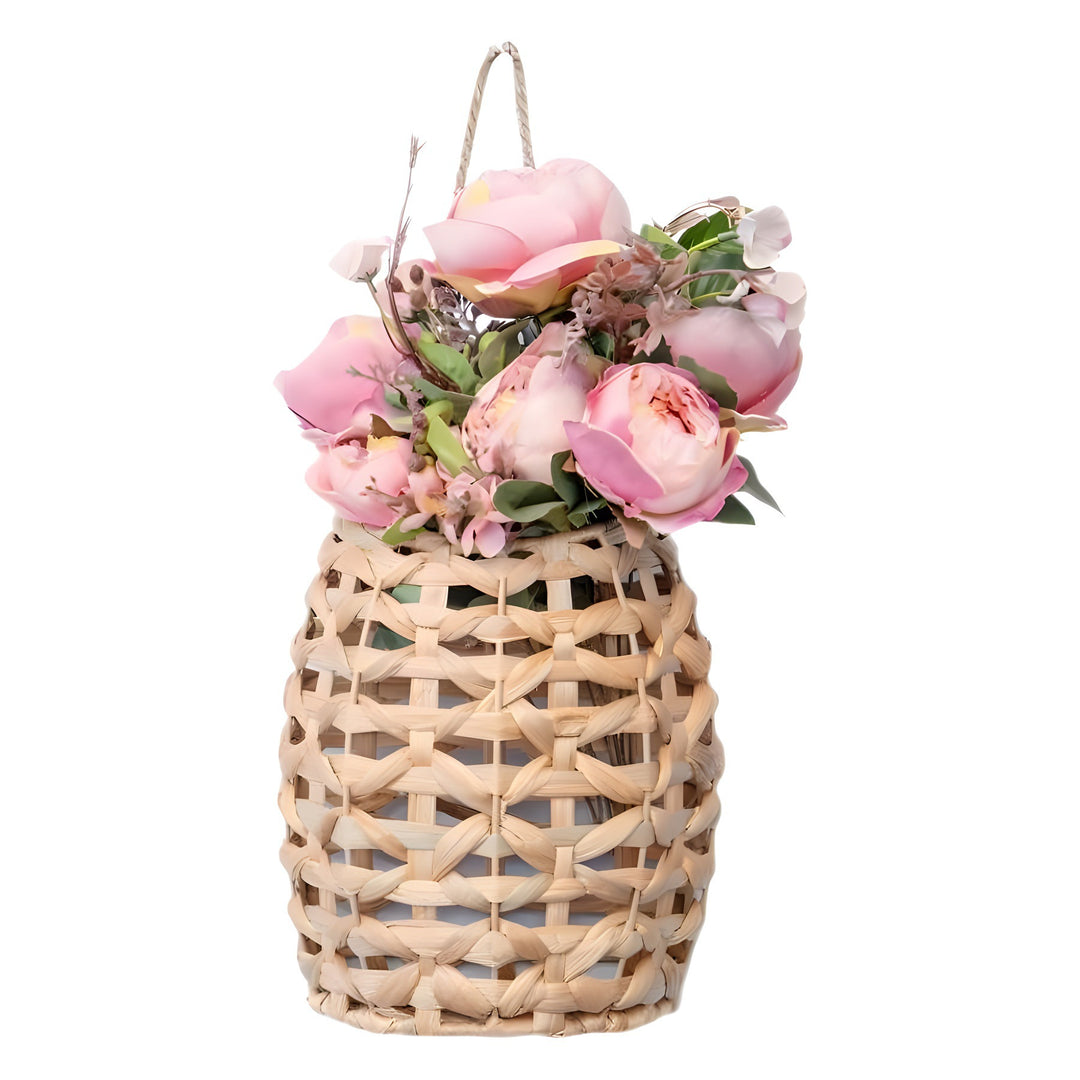 Decorative flower basket with handle