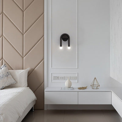 U-shaped dual globe wall lamp