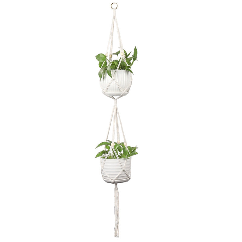 Plant-hanging macrame shelf