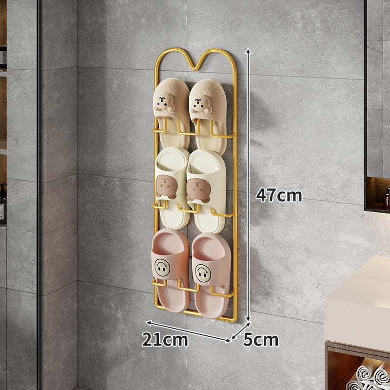 Wall-Mounted Vertical Shower Slipper Rack Single-Pair Organizer