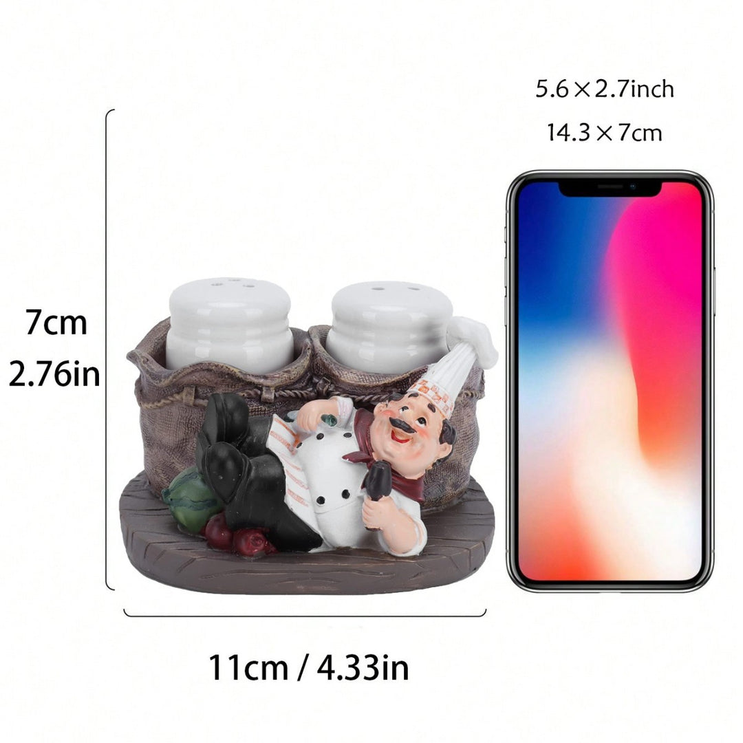 Chef-Themed Decorative Salt and Pepper Shaker Holder