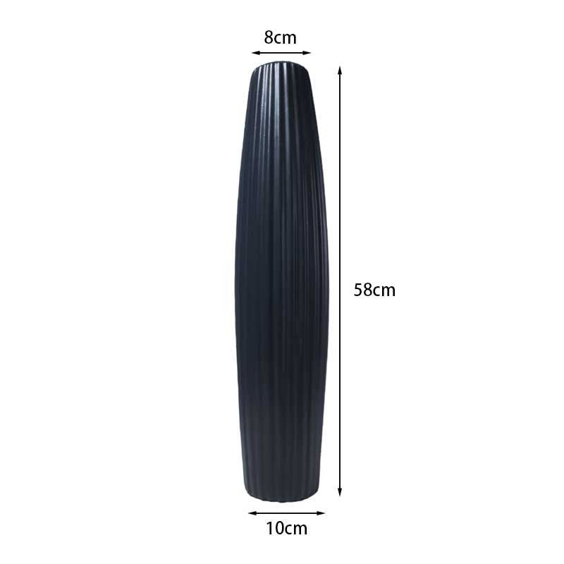 Elegant Tall Decorative Ribbed Vase