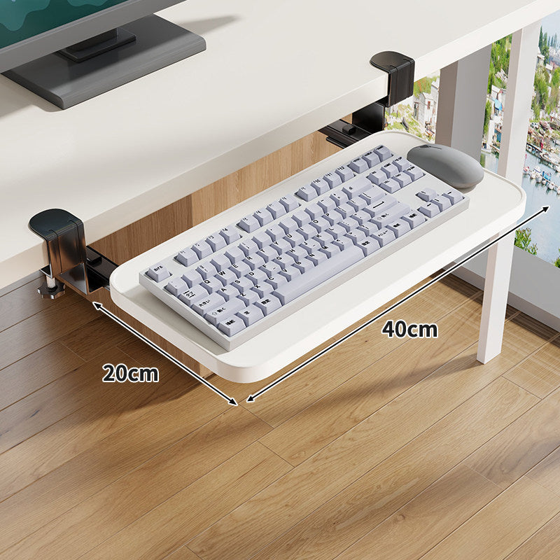 Under-Desk Sliding Ergonomic Keyboard and Mouse Tray with Clamp Mount