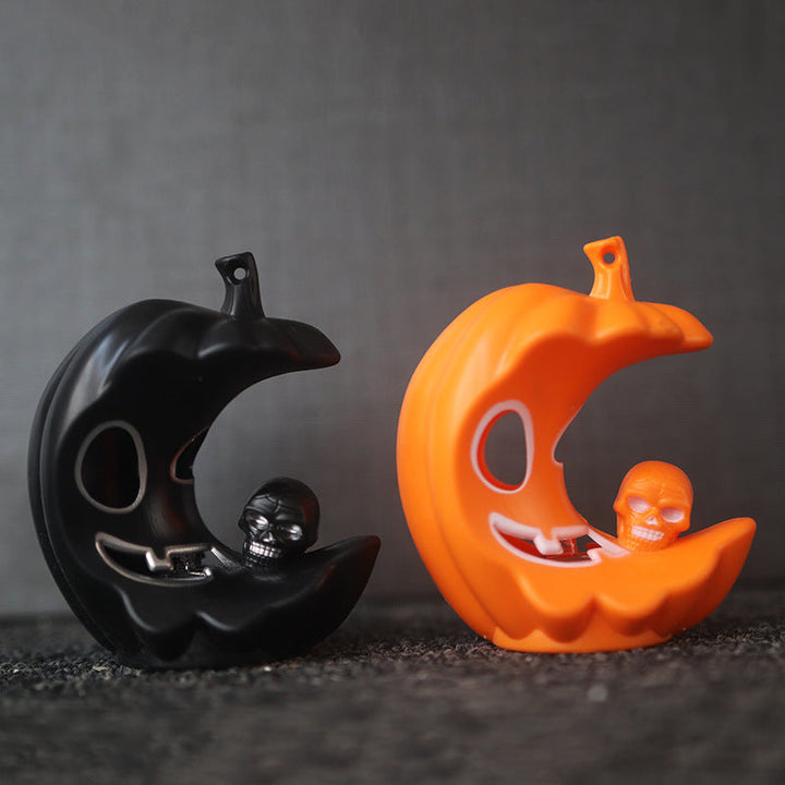 Halloween Decoration Figure Skull with Pumpkin Hat