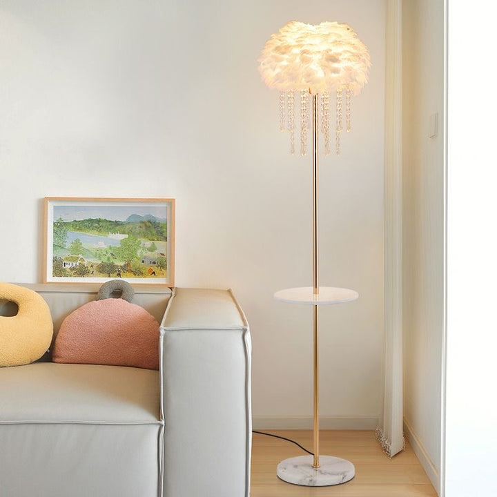 Artistic floor lamp and side table