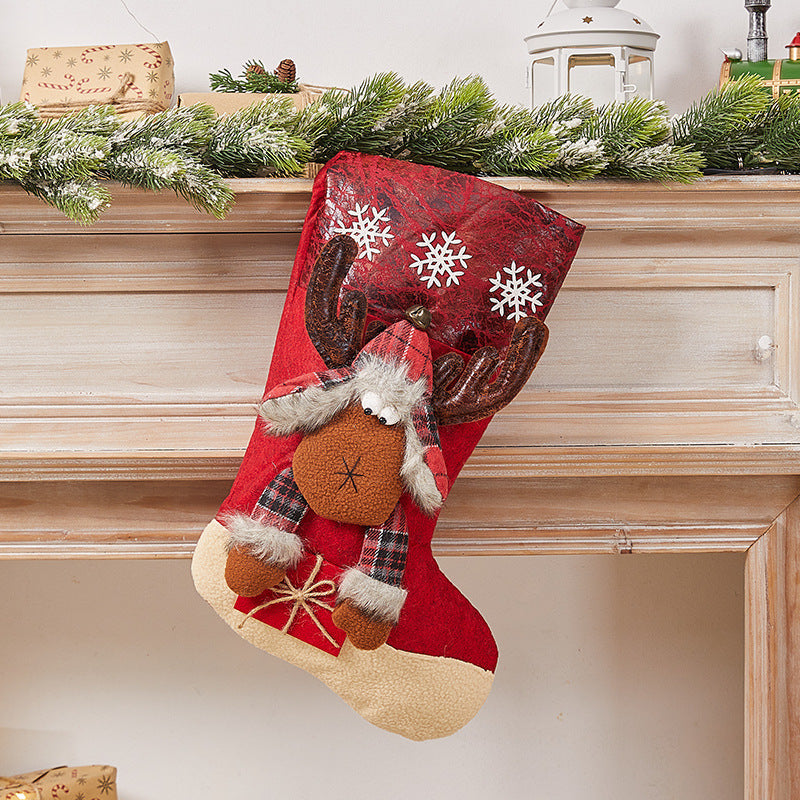 Festive Christmas stocking with nostalgic design