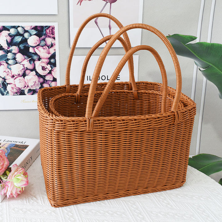 Woven Rattan Storage Basket