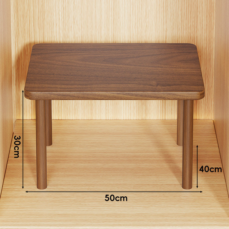 Height-Adjustable Rectangular Wooden Riser Table with Detachable Round Legs