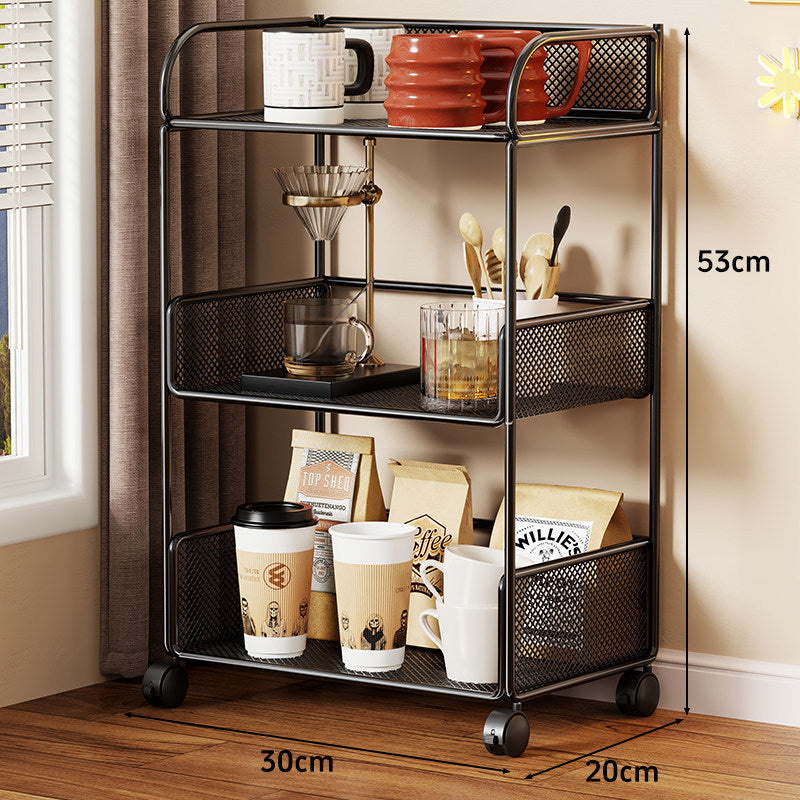 Compact Perforated Metal Tiered Countertop Pantry Organizer