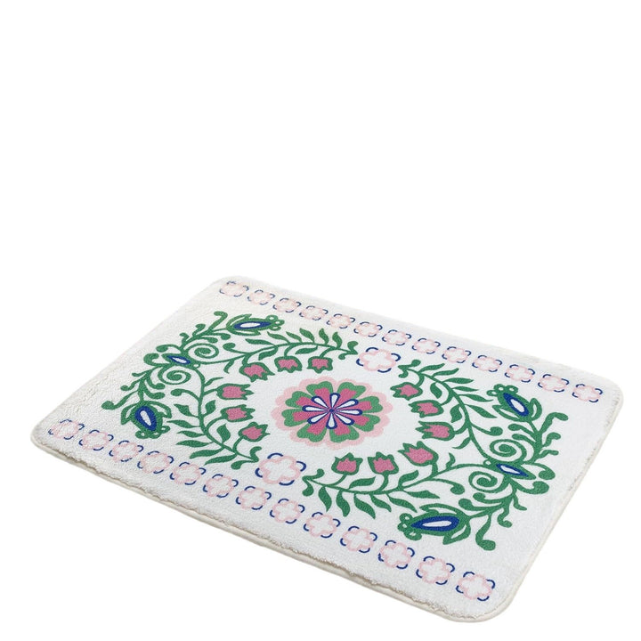 Luxurious Floral Design Bath Mat