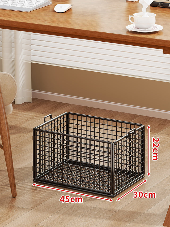 Rolling Wire Mesh Under-Desk Storage Cart with Swivel Casters