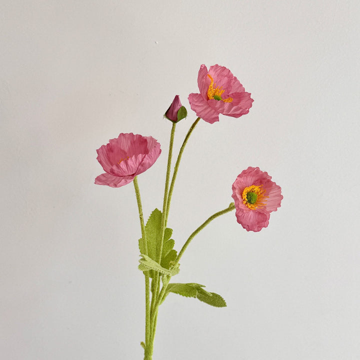 Realistic Poppy Floral Stem for Flower Arrangements