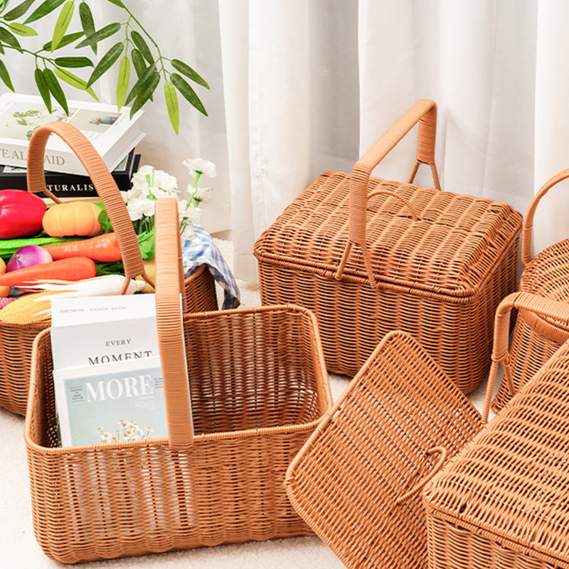 Stylish Woven Storage Basket with Lid