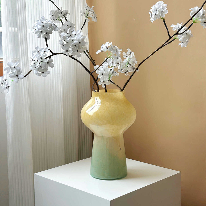 Hand-blown Ombre Art Glass Table Vase