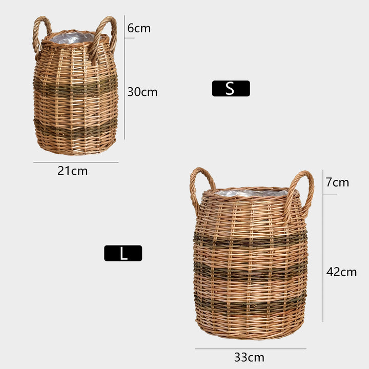 Handcrafted storage basket with natural fiber