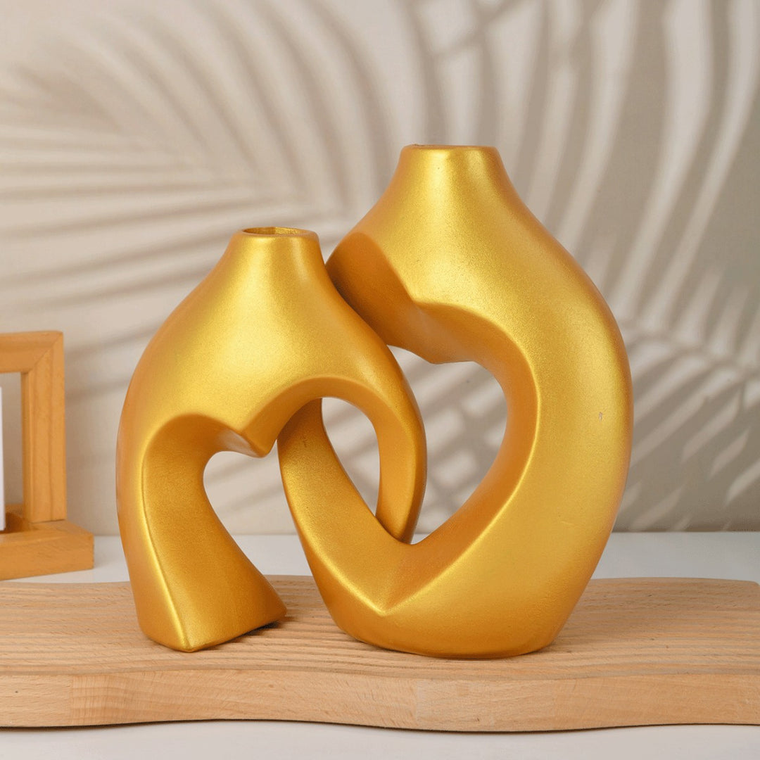 Heart-Shaped Decorative Ceramic Vases
