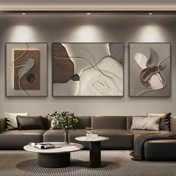 Abstract Textured Framed Wall Art Set