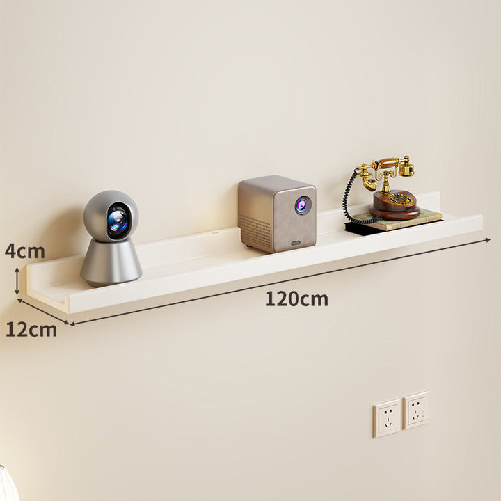 Wall-Mounted Floating Display Shelf with Raised Lip Concealed Brackets