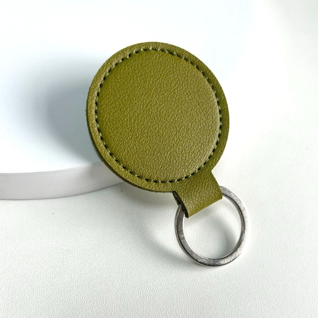 Round Leather Keyring