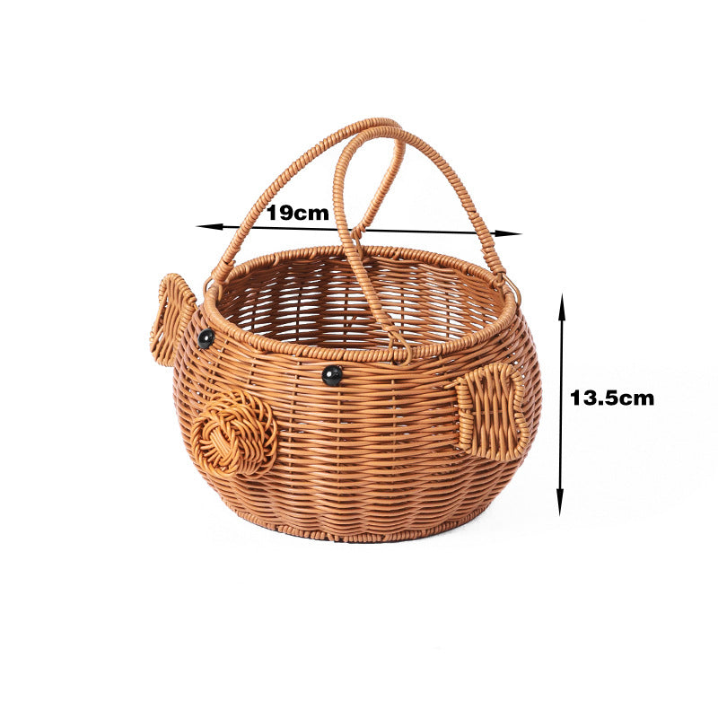 Playful Fish-Shaped Woven Storage Basket