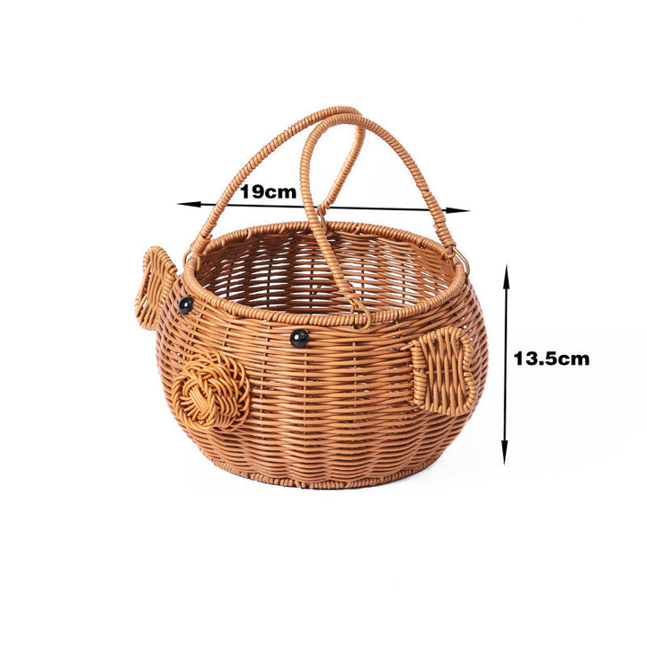 Playful Fish-Shaped Woven Storage Basket