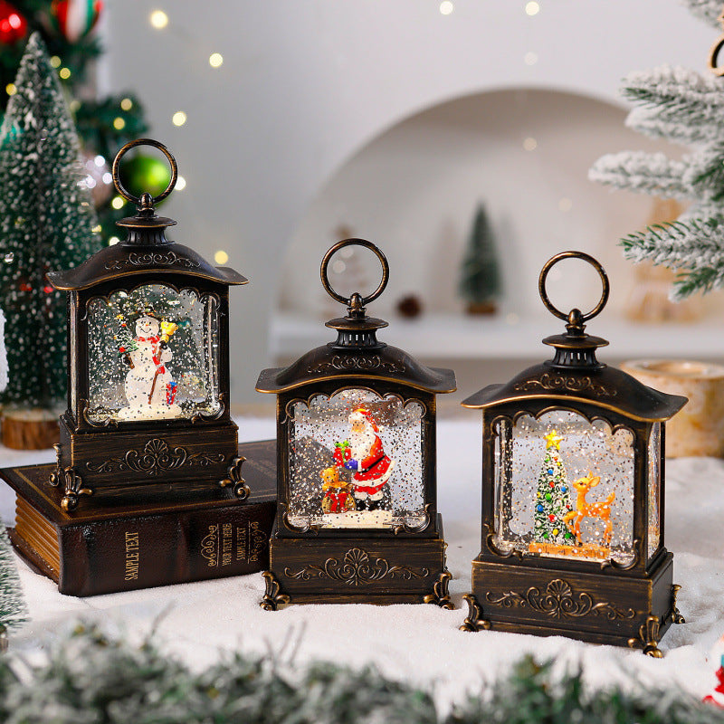 Lighter lantern with snow scenes