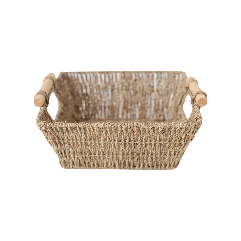 Natural fiber storage basket
