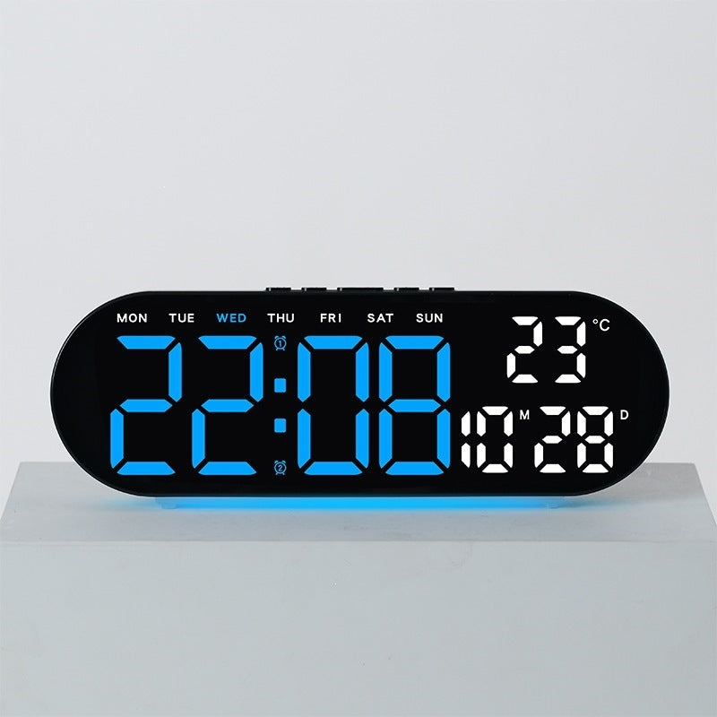 Digital alarm clock with multifunctional LED display and integrated thermometer function