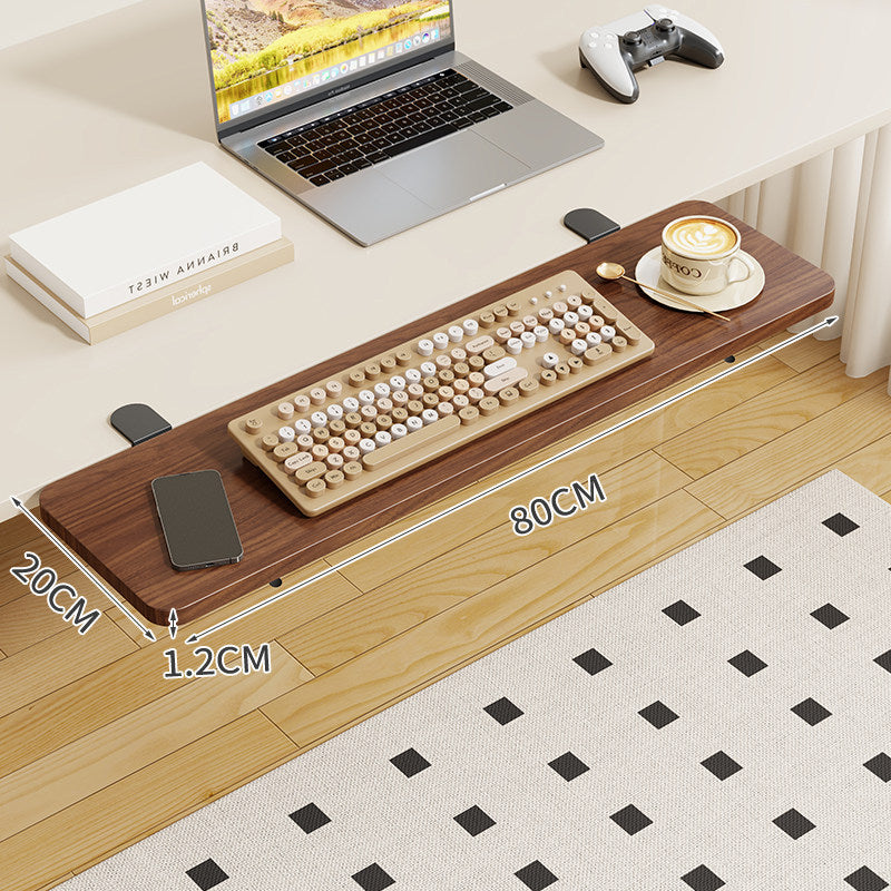 Clamp-On Foldable Bamboo Side Tray Table for Desk and Sofa