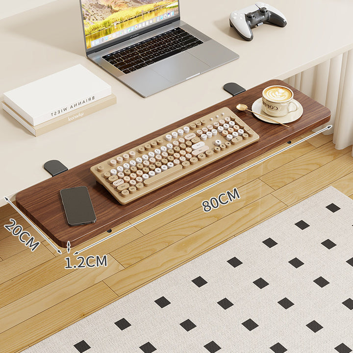 Clamp-On Foldable Bamboo Side Tray Table for Desk and Sofa