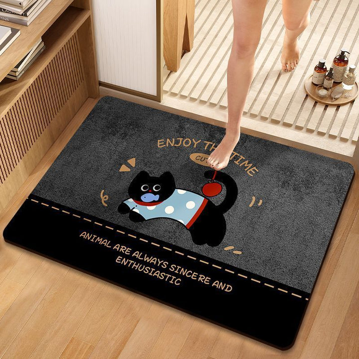 Cartoon Dog-Themed Bath Mat for Bathroom