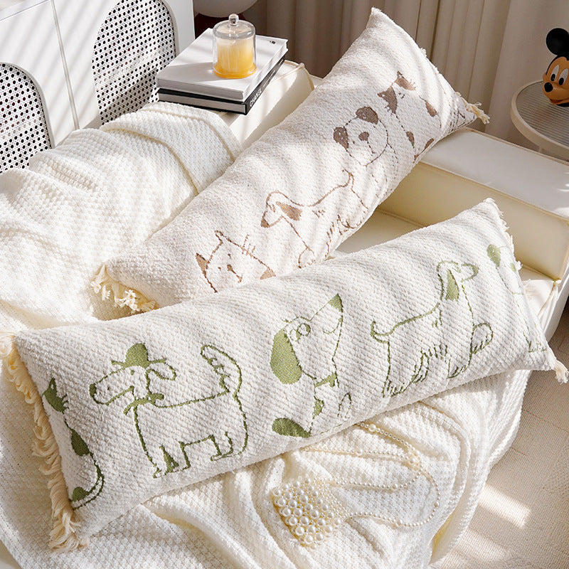 Dog-Themed Decorative Lumbar Pillow