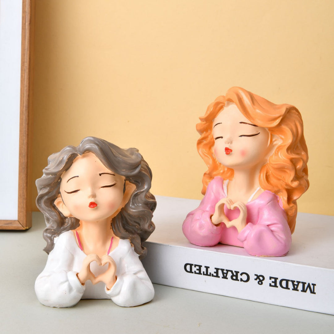 Cute Heart Gesture Figurine