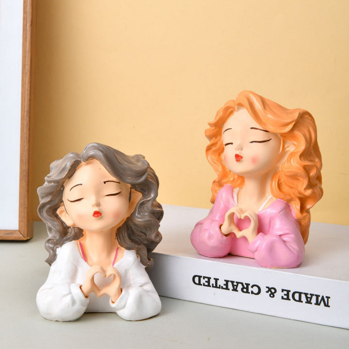 Cute Heart Gesture Figurine