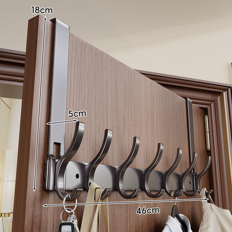 Over-Door Heavy-Duty Metal Coat & Accessory Hook Rack with Tall Hanger