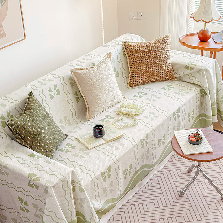 Decorative Floral Print Sofa Throw Cover