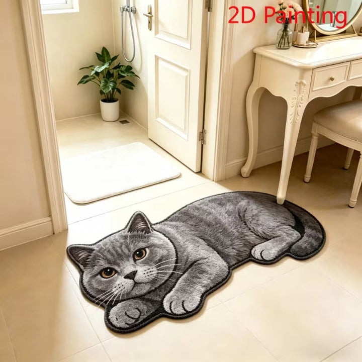 Realistic Lion Cub Shaped Floor Mat