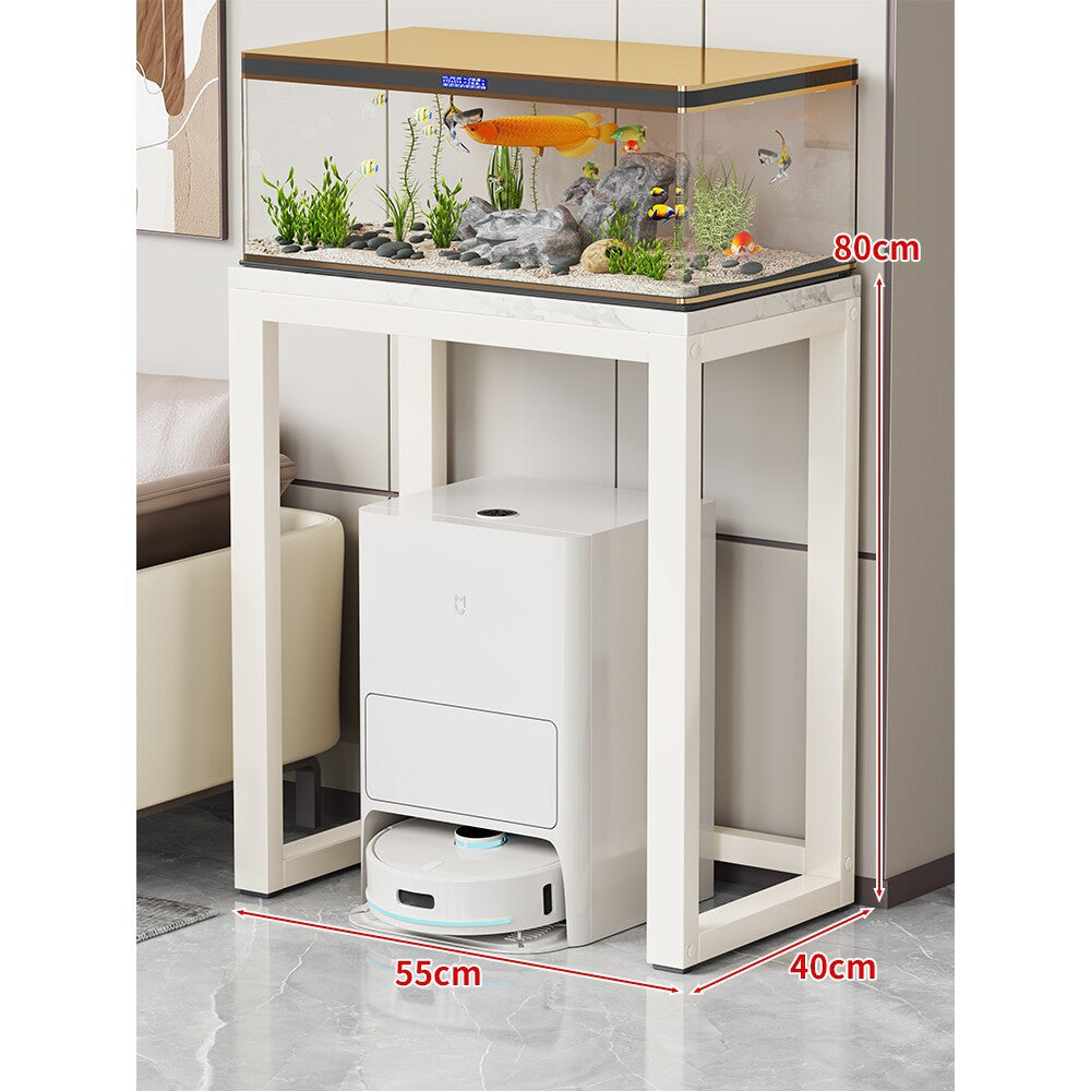 Modern Metal Frame Aquarium Console Table with Integrated LED Hood