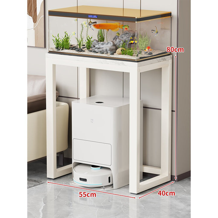 Modern Metal Frame Aquarium Console Table with Integrated LED Hood