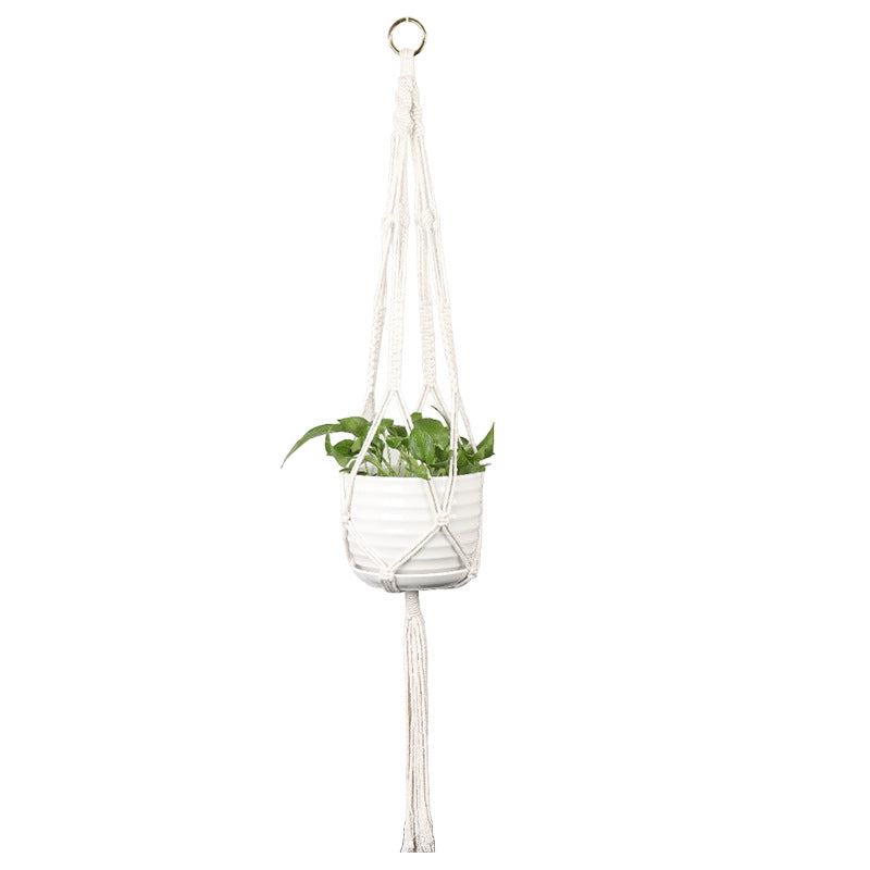 Plant-hanging macrame shelf