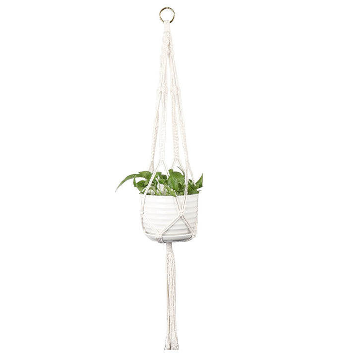 Plant-hanging macrame shelf
