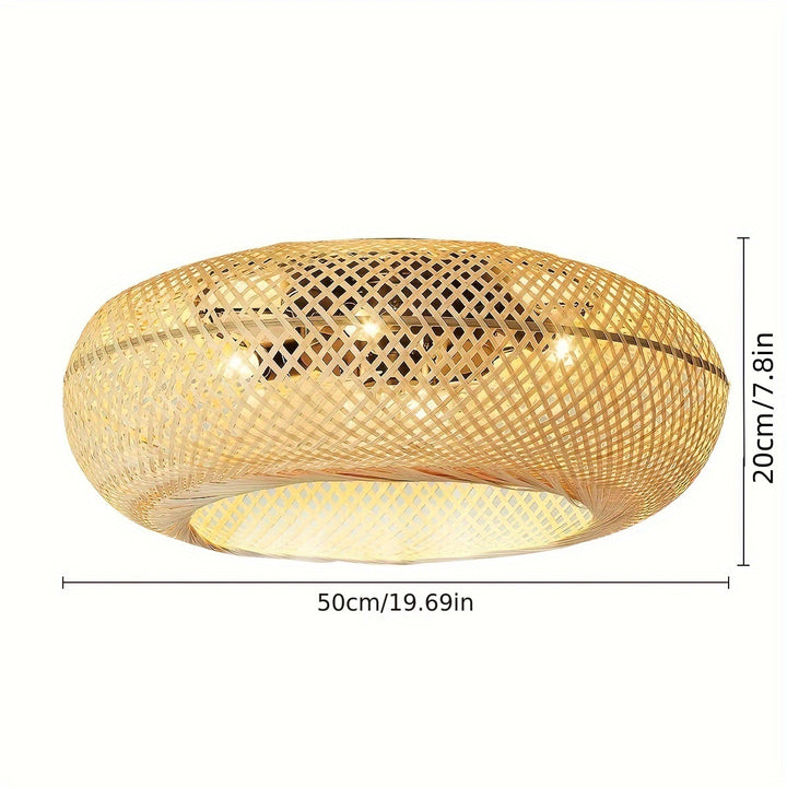 Bamboo fabric ceiling light