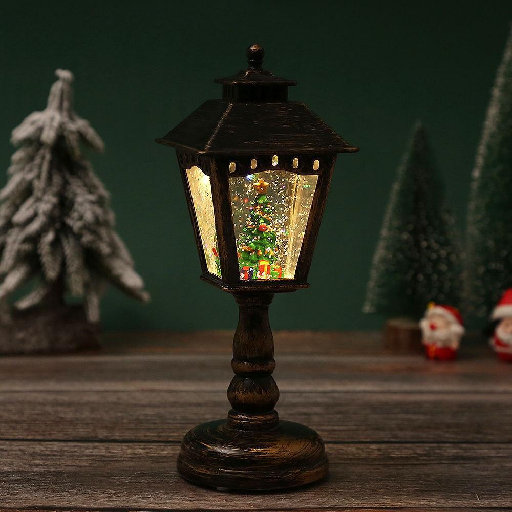 Nostalgic Christmas lantern with Santa figure