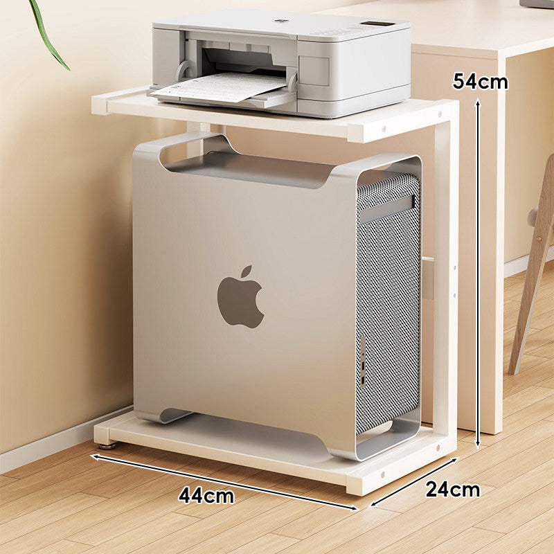 Two-Tier Space-Saving Under-Desk CPU Tower & Printer Stand
