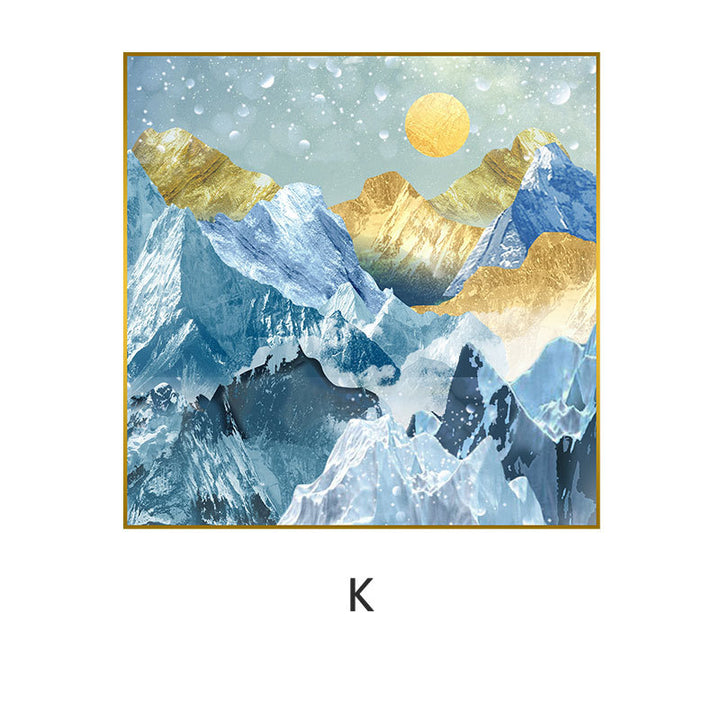Framed Abstract Mountain Artwork