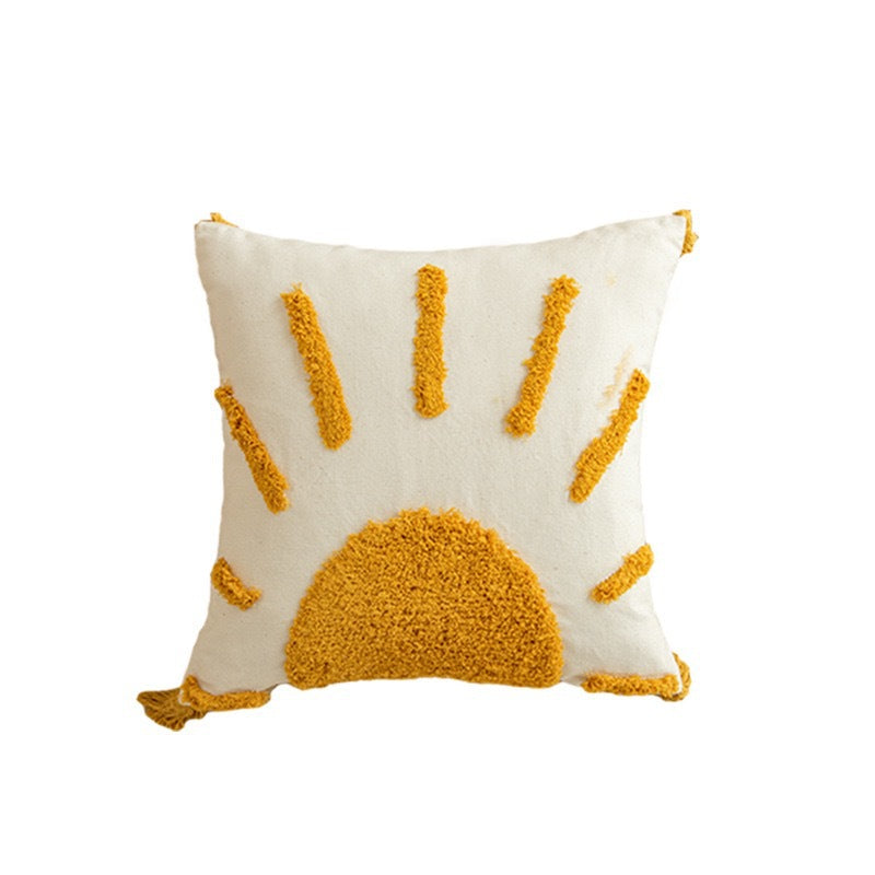 Textured Geometric Pattern Throw Pillow for Sofa Decoration