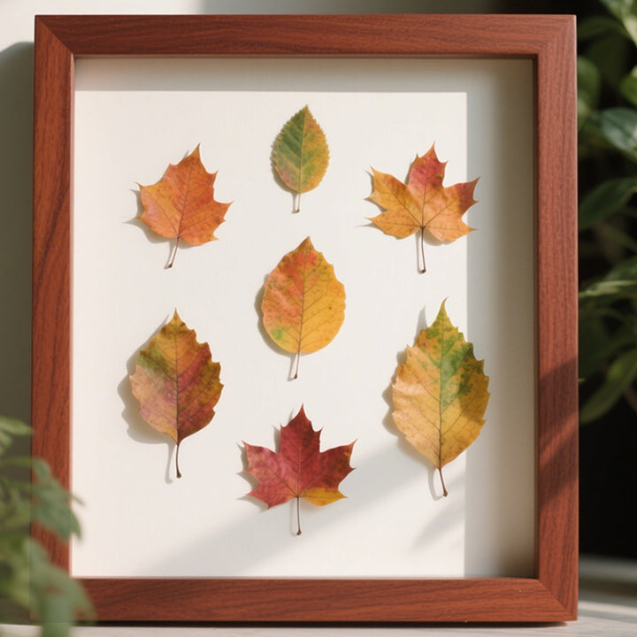 Framed Natural Leaf Art Display